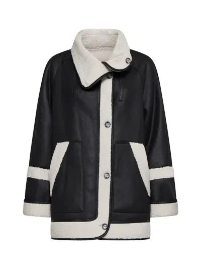 Urbancode Coat In Black-cream