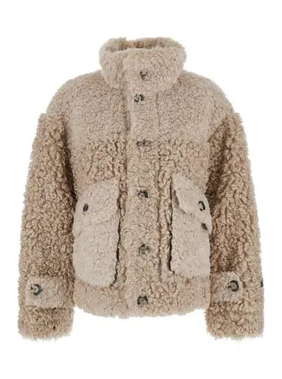 Urbancode Faux Fur Coats In Beige