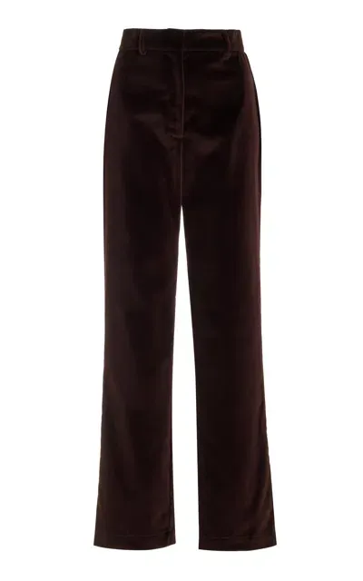 Usisi Sister Charlotte Cotton-velvet Trousers In Brown