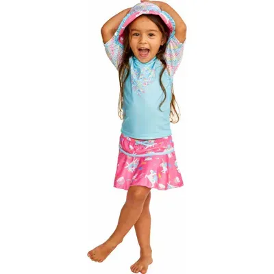 Uv Skinz Kids'  3pc Sun & Swim Set In Blue Hearts Unicorn