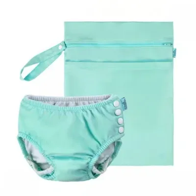 Uv Skinz Kids'  Adjustable Swim Diaper Set In Aruba