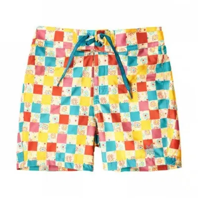 Uv Skinz Kids'  Board Shorts In Checkered Daisies