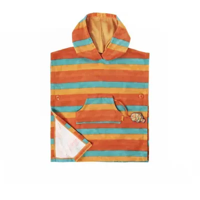 Uv Skinz Kids'  Hooded Beach Poncho In Sunset Stripe