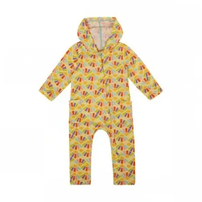 Uv Skinz Kids'  Hooded Everyday Romper In Yellow