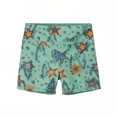 Uv Skinz Kids'  Reversible Active Swim Shorts In Dancing Starfish/seaglass