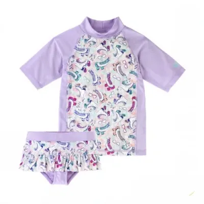 Uv Skinz Babies'  Short Sleeve Sunny Swim Set In Skating Dayz