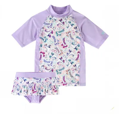 Uv Skinz Kids'  Short Sleeve Sunny Swim Set In Skating Dayz