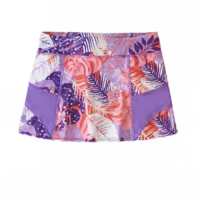 Uv Skinz Kids'  Sporty Swim Skirt In Lilac Tropical