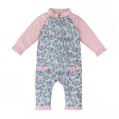 Uv Skinz Babies'  Sun & Swim Suit In Sweet Butterflies