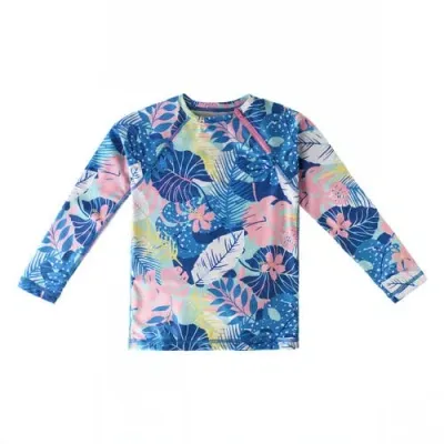 Uv Skinz Kids'  Zippy Long Sleeve Sun & Swim Shirt In Mykonos Tropical