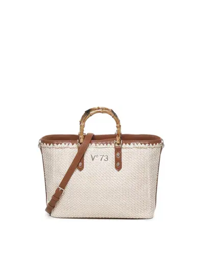 V73 Antelope Braided Tote Bag In Beis