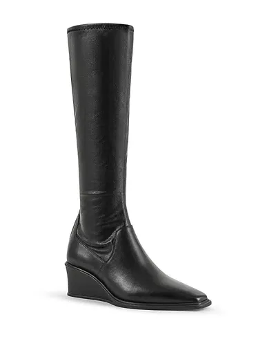 Vagabond Shoemakers Women's Aino Square Toe Wedge Heel Tall Boots In Black