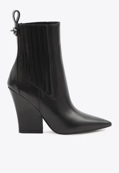 Valentino Garavani Vlogo Lockette Ankle Boots In Black