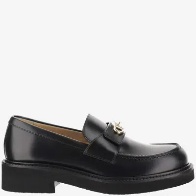 Valentino Garavani 40mm Calfskin Vlogo Locker Loafer In Black