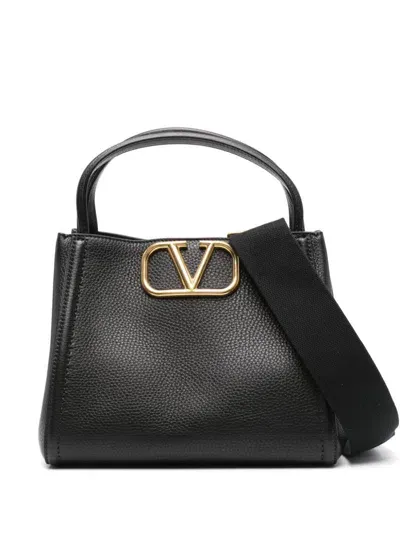 Valentino Garavani Alltime Medium Leather Handbag In Black