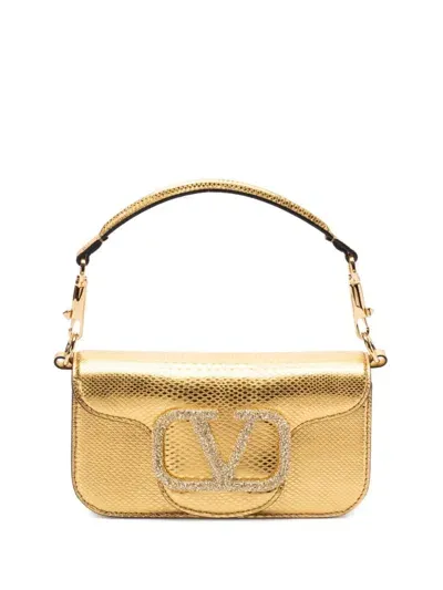 Valentino Garavani Alltime Schultertasche Im Metallic-look In Gold