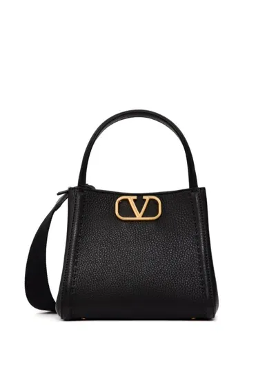 Valentino Garavani Alltime Small Leather Handbag In Black