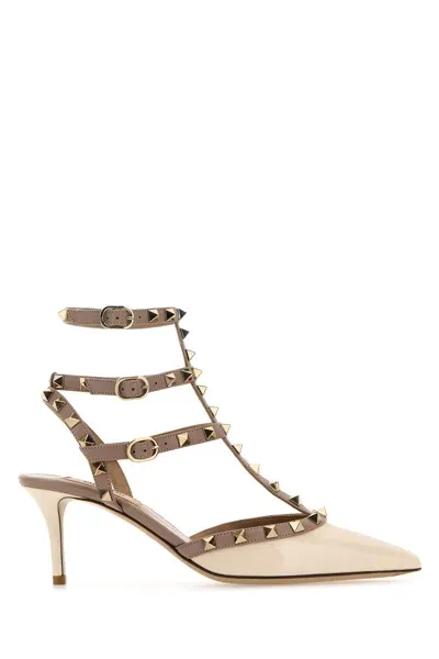 Valentino Garavani Ankle Strap | Rockstud |-37.5 Nd  Female In Neutral