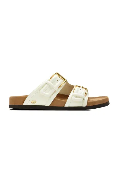 Valentino Garavani Anywear Leather Slide Sandals In Ivory