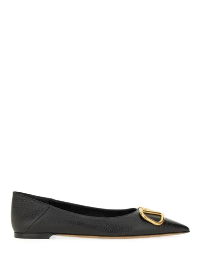 Valentino Garavani Black Vlogo Ballerina Flats