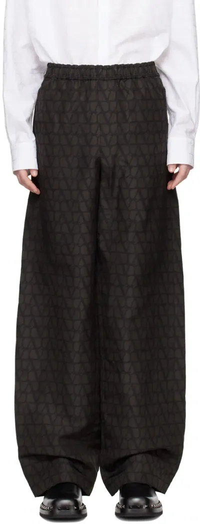 Valentino Black & Brown Toile Iconographe Trousers