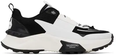 Valentino Garavani True Act Leather-trimmed Mesh And Rubber Sneakers In Black