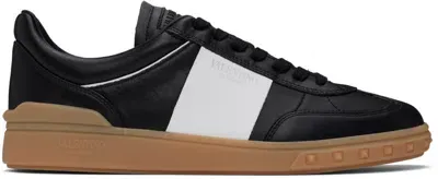 Valentino Garavani Upvillage Leather Sneakers In Grey Sapphire