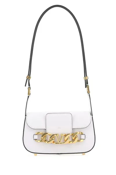 Valentino Garavani Valentino Vlogo Plaque Chain In White