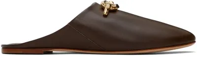 Valentino Garavani Brown Vlogo Gate Loafers In Kg8 Fondant