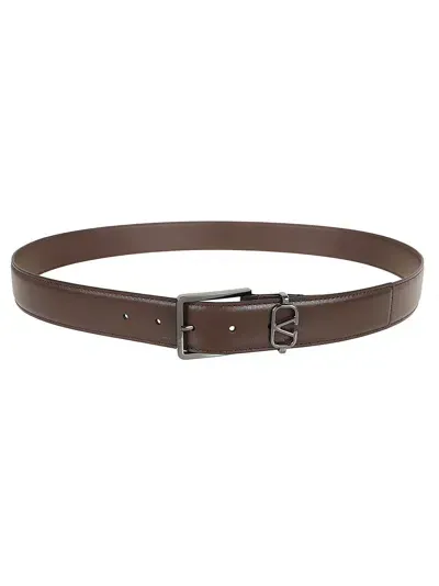 Valentino Garavani Buckle Belt H. 35 Mini Vlogo Signature In Brown