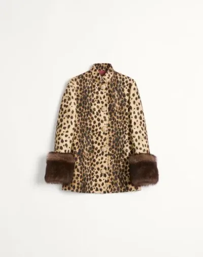 Valentino Caban Aus Wollstoff Mit Jaguar Spots Print Frau Animalier 42 In Animal Print