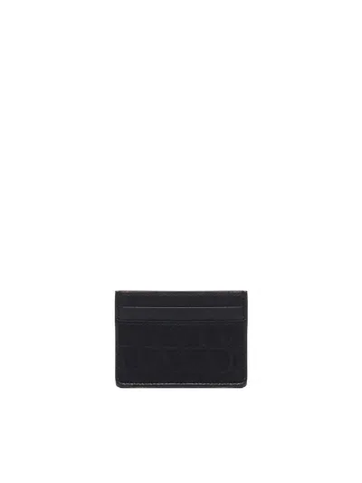 Valentino Garavani Calfskin Card Holder In Black