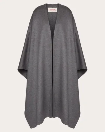 Valentino Wool-cashmere Cape In Grey