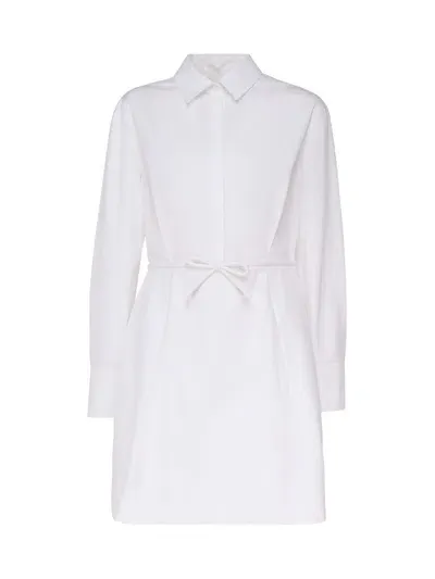 Valentino Chemisier Cotton Dress In Weiss