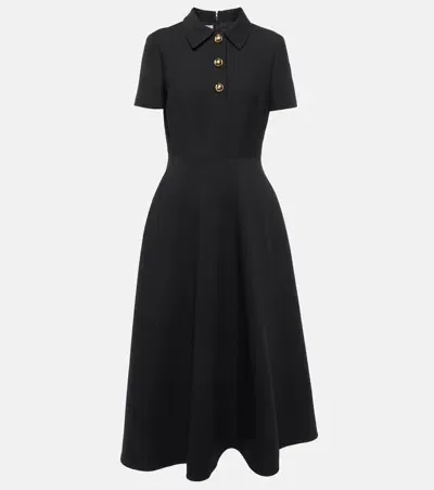 Valentino Crepe Couture A-line Midi Dress In Schwarz