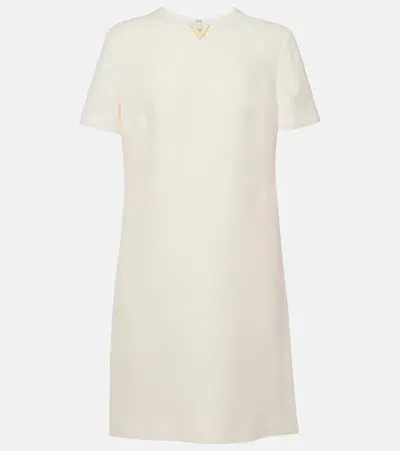 Valentino Crepe Couture Minidress In Weiss