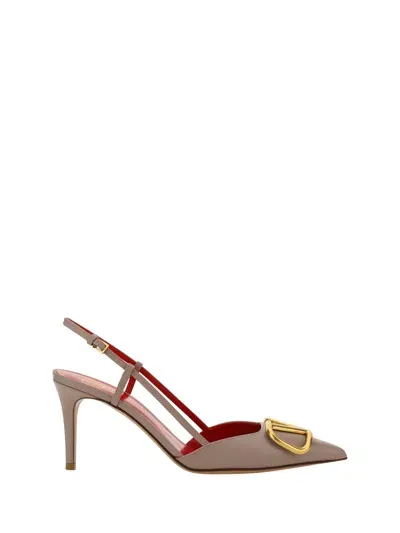 Valentino Garavani Décolleté Slingback Vlogo In Poudre