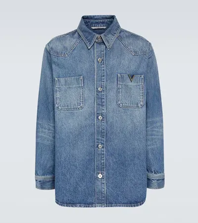 Valentino Denim Shirt In Blue