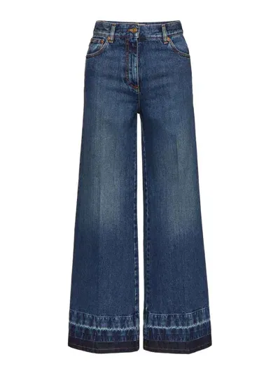 Valentino Flare Leg Denim Jeans In Multicolor