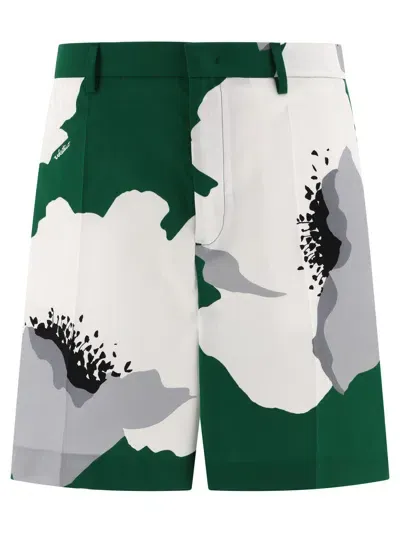 Valentino Flower Portrait Short In Green