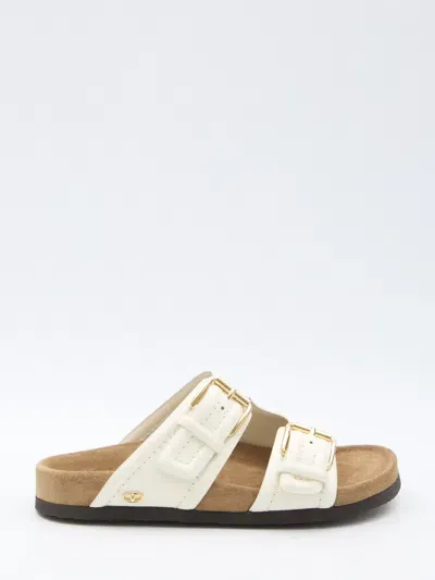 Valentino Garavani Fussfriend Footbed Slide In Beige