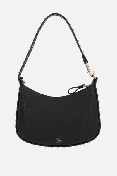 Valentino Garavani Rockstud Mini Hobo Bag In Black