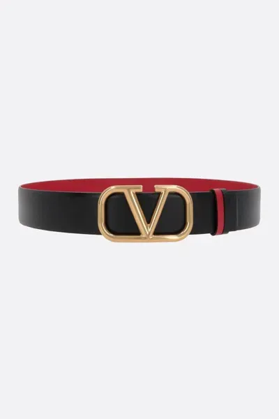 Valentino Garavani Belts E Braces In Black+rouge Pur