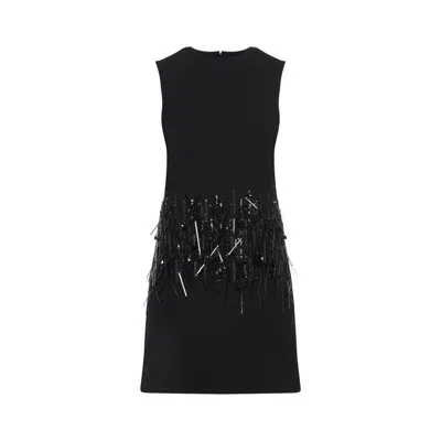 Valentino Crepe Couture Mini Dress In Black