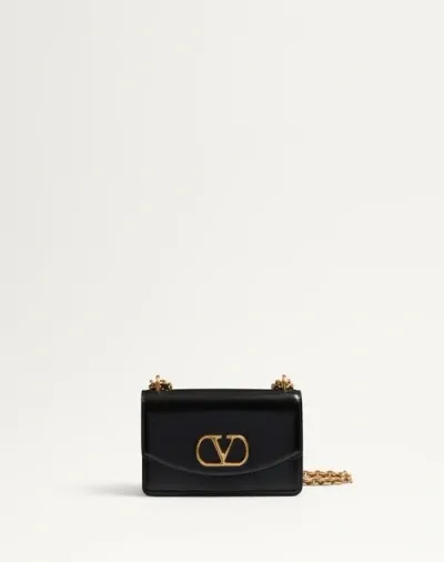 Valentino Garavani Garavani Vain Small Shoulder Bag In Shiny Calfskin Woman Black Uni