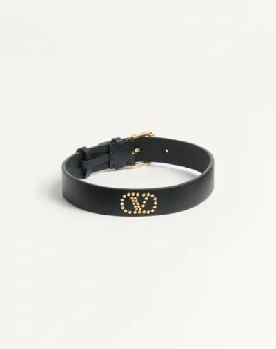 Valentino Garavani Garavani Vlogo Signature Leather And Metal Choker Woman Black Uni