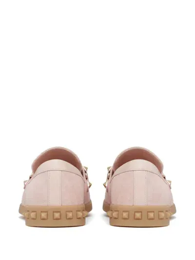 Valentino Garavani Leisure Flows Leather Loafers In Pink