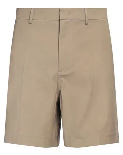 Valentino V Logo-plaque Cotton Shorts In Beige