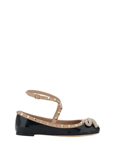 Valentino Garavani Rockstud Ballerinas In Black