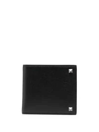 Valentino Garavani Rockstud Bi-fold Wallet In Black